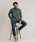 Chemise verte à carreaux multi-couleur